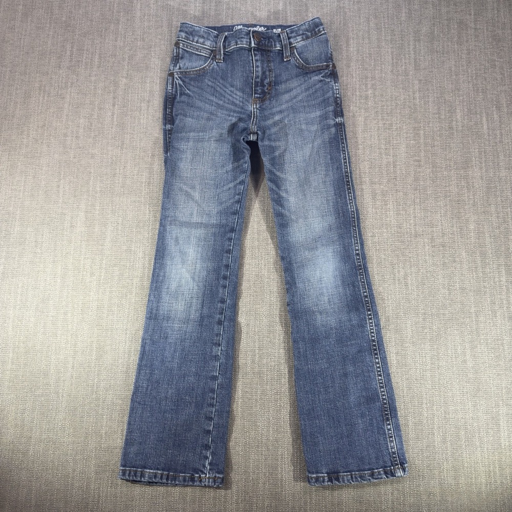 Wrangler Retro Jeans Kids 10 Blue Slim Bootcut Stretch Denim Medium Wash Casual